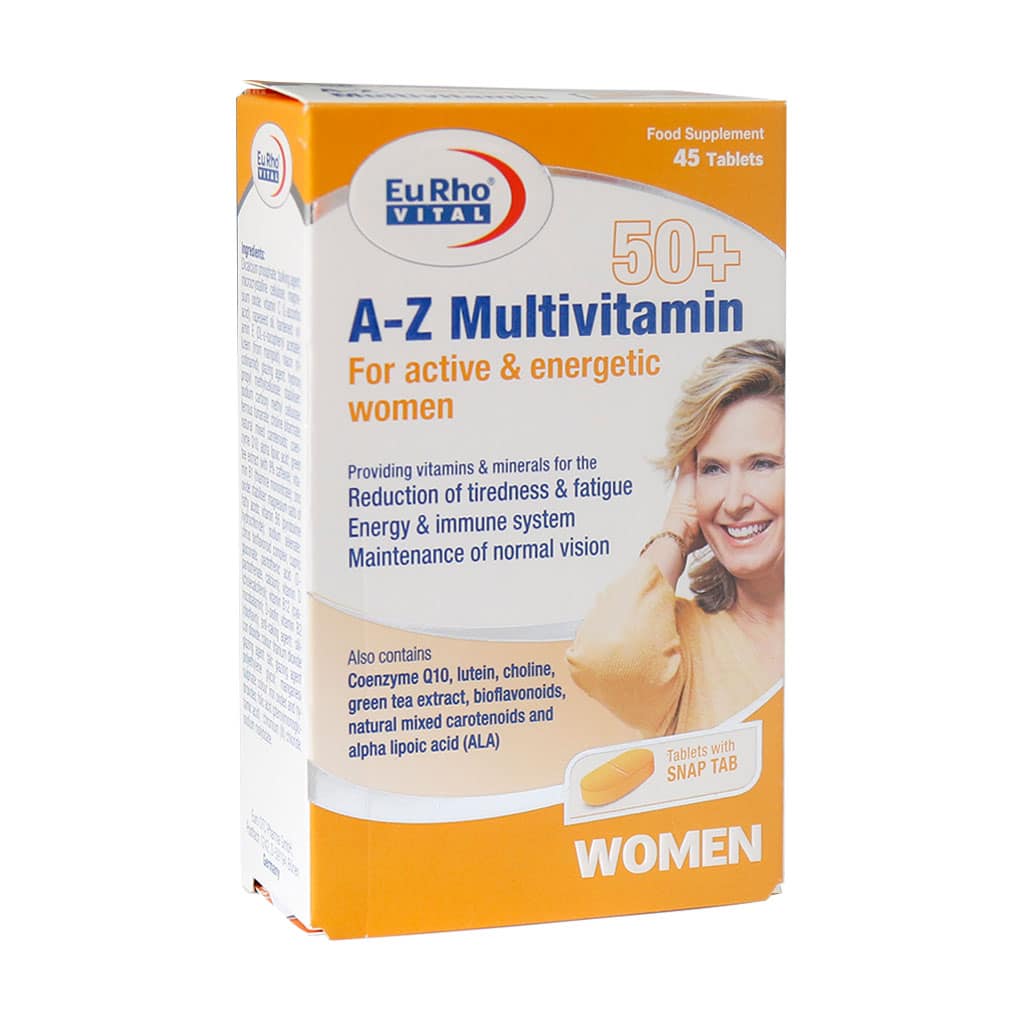 قرص A Z مولتی ویتامین بالای 50 سال بانوان یوروویتال 45 عدد_695f842090c94.jpeg قرص A Z مولتی ویتامین بالای 50 سال بانوان یوروویتال 45 عدد - Image 1