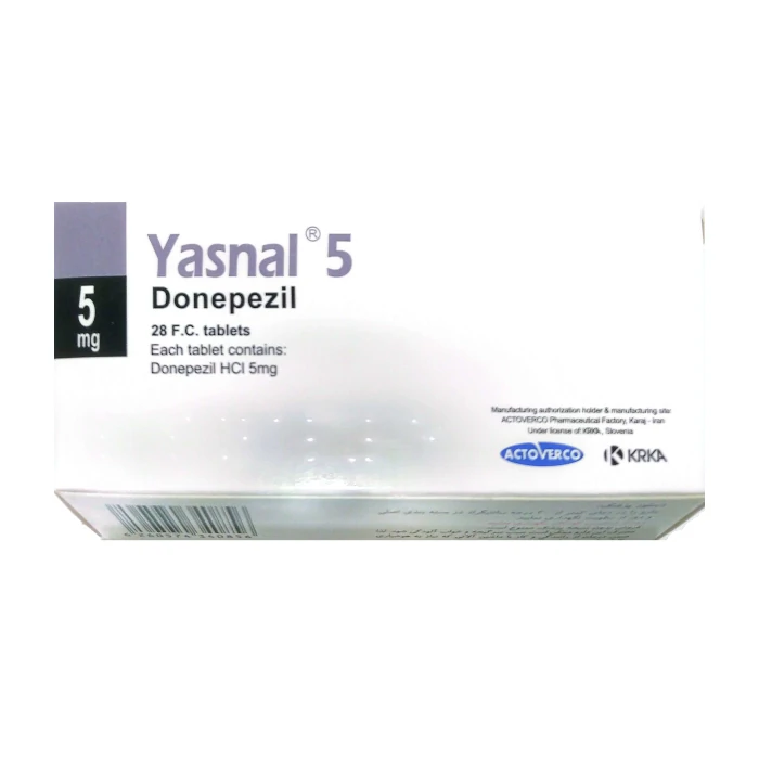 قرص یاسنال 5 میلی گرم (دونپزیل خارجی) – Yasnal 5 mg tablet_6acd077f5ddb6.webp قرص یاسنال 5 میلی گرم (دونپزیل خارجی) – Yasnal 5 mg tablet - تصویر 1